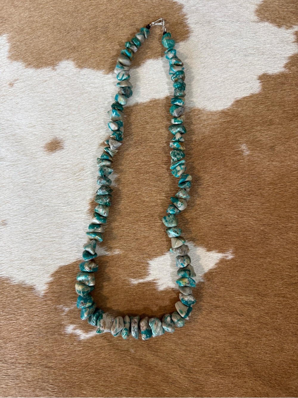 Real Fox Turquoise nugget  Necklace - Women’s Jewelry 19 inches long